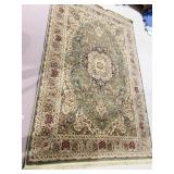THICK GREEN AREA RUG 102" X 64