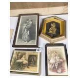 4 PRINTS INCL. GIRL W/ CAT