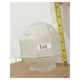 UNUSUAL SHAPE GLASS FROSTED GLOBE 3.25" D