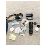 CANNON AE-1 CAMERA, LENS VIVITAR 75-205MM