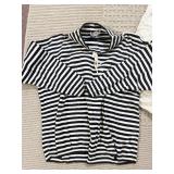 BIMO L BLACK WHITE TOP W/ DRAWSTRING