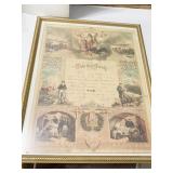 FRAMED HONORABLE DISCHARGE FROM 1880, MEASURES 21