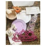 SCARF HOLDER, ANGELS, PLASTIC SERVING PLATES,