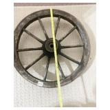 ANTIQUE SPOKE WAGON WHEEL W/ IRON RIM 21" D