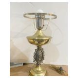 ANTIQUE LAMP BASE W/ WOMAN IN CENTER NO SHADE