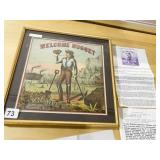 WELCOME NUGGET BRITISH AM. TOBACCO CO. PRINT 13.5