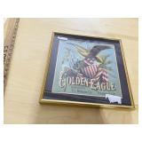 ANTIQUE GOLDEN EAGLE PRINT 13.5 X 13.5