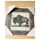 RAISED FRAMED BUFFALO PICTURE