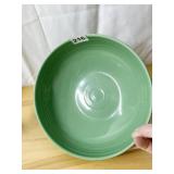 GREEN FIESTA FLAMINGO APPLE BOWLS 9.5" W X 3" H