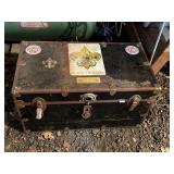 LARGE STEAMER TRUNK HALF INTERIOR NICE COND