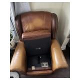 BARCA LOUNGER RECLINABLE CHAIR REAL LEATHER LIGHT