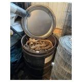 STEEL DRUM WITH LARGE ROPE AND THIN ROPE