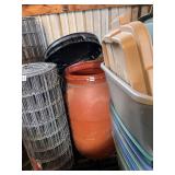 PLASTIC FOOD STORAGE DRUM AND CONTENTS OF ROPE