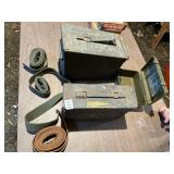 SMALL 762 AMMO CAN AND MILITARY BELTS
