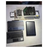ASSORTED HARD DRIVES AND RCA TABLET WITH