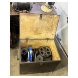 FULL FLIP LID BIN OF PULLEYS FOR DRILL PRESS