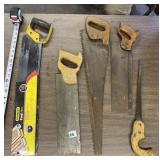 5 HAND SAWS GOOD COND.