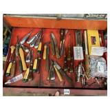CONTENTS OF DRAWER CHISELS, CARVING TOOLS