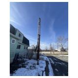 HAM RADIO TOWER DOES WORK WENCH STYLE RAISES TO