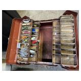 TACKLE BOX WITH LURES AND OTHER VINTAGE