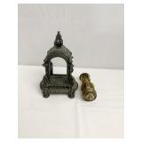 MINERS LAMP PART, METAL DECORATIVE BANK MISSING