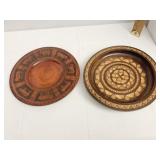 CARVED WOODEN PLATES 11"