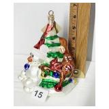 HUMMEL SHOP 6" H GLASS SNOWMAN AND REINDEER