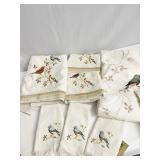 NEW DECORATIVE TOWELS W BIRDS AND MATCHING SHOWER