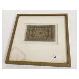 WOODCUT PRINTED ON BELGIUM LINEN COPY OF 19TH C