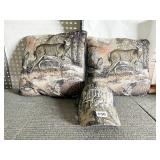 HUNTING SCENE 2 PILLOW AND NEW HAT