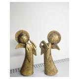 2 TRUMPETING ANGELS GOLD FINISH