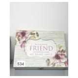 WOOD FRIEND BOX W/ KEY 9" X 7"