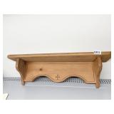 WOOD SHELF W/ PLATE RAIL 24" W X 5" D