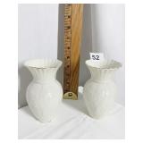 BELLEEK 5" HUMMINGBIRD VASES COLLECTOR SOCIETY
