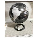 WORLD GLOBE BLACK AND SILVER