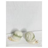 ADORABLE SNAIL BELLEEK SALT/PEPPERS