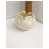 BELLEEK CABBAGE LEAF SUGAR BOWL