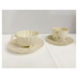 BELLEEK CUPS & SAUCERS