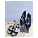 WILD ROSE POINTED TOES BLACK SHOES 7.5 ITALY
