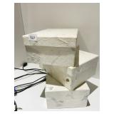 THREE ORGANIZER BOXES