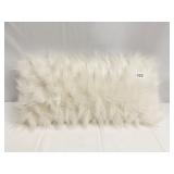 POTTERY BARN FURRY PILLOW 12" X 24" WITH ZIPPER