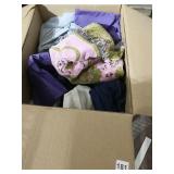 LARGE BOX OF TOWELS AND LINENS