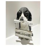 WELCOME RESIN DOG W/ SIGN