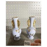 TWO GOLD ACCENT VASES