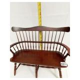 WOOD BENCH FOR DOLLS REPRESENTS ANTIQUE WINDSOR