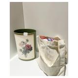 FLOWER MOTIF WASTE CAN, FOOD WRAP, FOIL ETC.