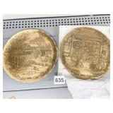 2 BRONZE WENDELL AUGUST PLATES