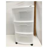 STERLITE 3 DRAWER ROLLING CABINET 25" H X 12" W X