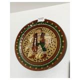 GLAZED SWISS FOLK ART POTTERY PLATE