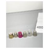 THIMBLES INCL.LIMOGE FRANCE, DUTCH, GLASS HAND